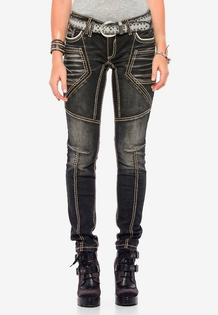 Cipo & Baxx Slim-fit-Jeans, mit extravagantem Nahtdesign in Straight Fit günstig online kaufen