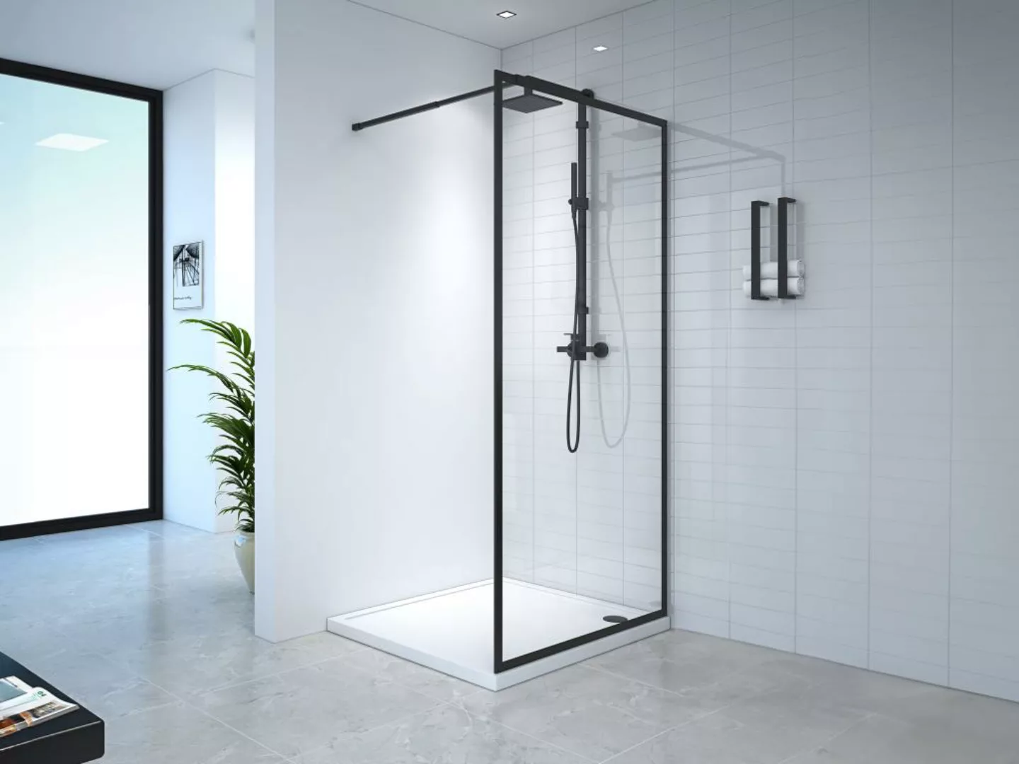 Duschtrennwand Seitenwand italienische Dusche - 100 x 200 cm - Sicherheitsg günstig online kaufen