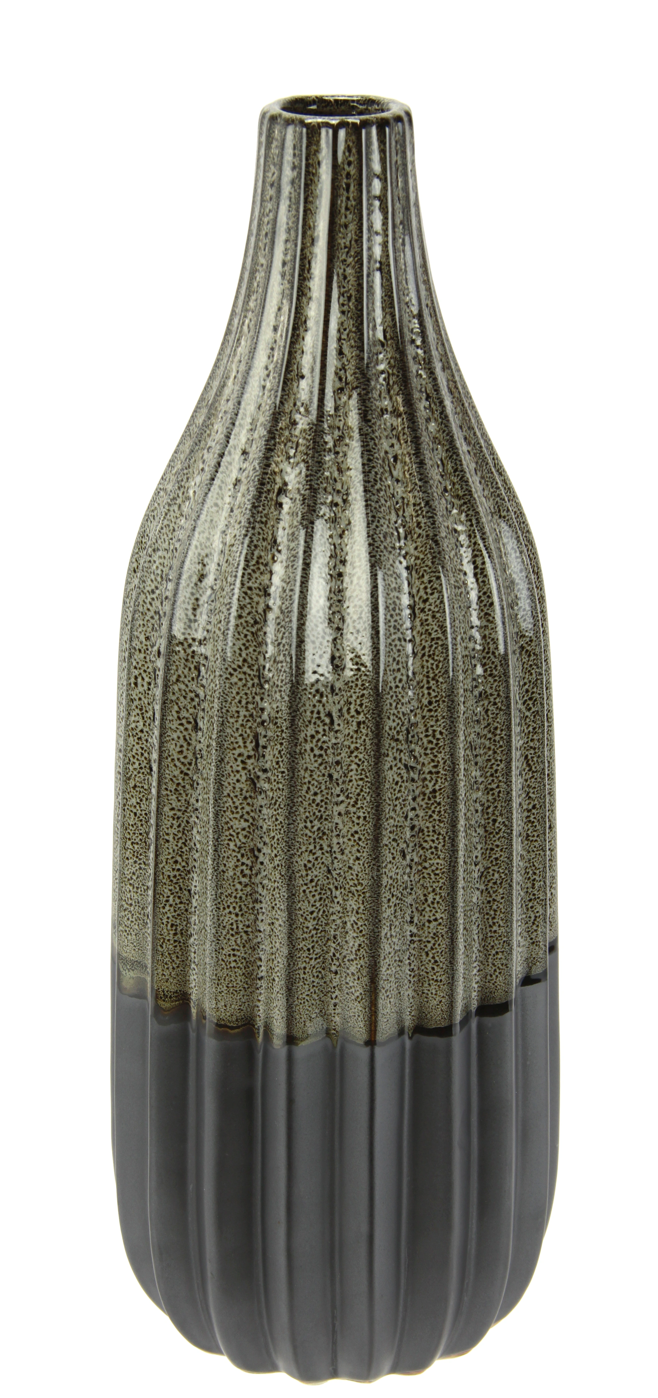 I.GE.A. Dekovase "Vase aus Keramik, geriffelt, bauchig, matt glänzend", (1 günstig online kaufen