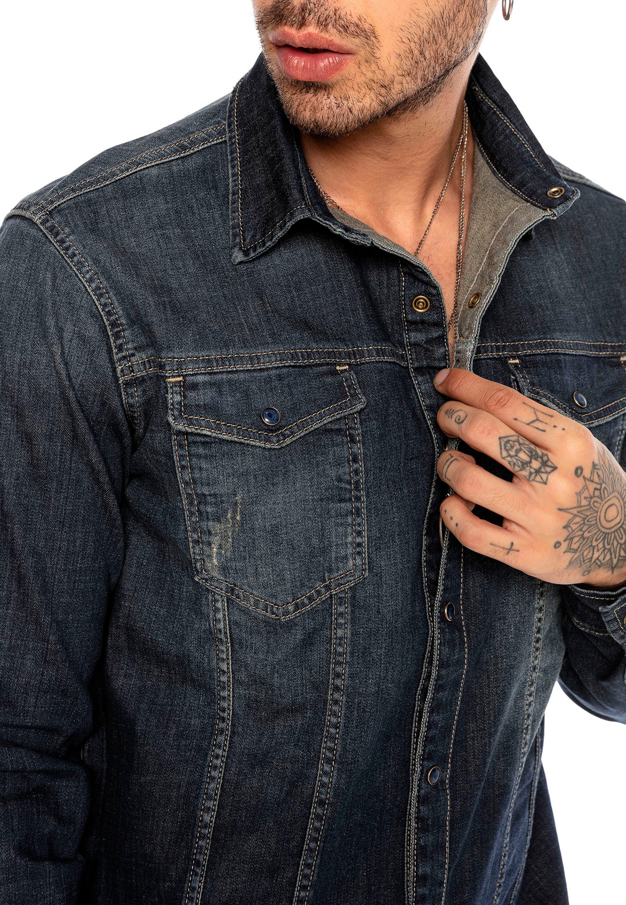 RedBridge Jeanshemd zeitloses Freizeithemd Premium Denim günstig online kaufen