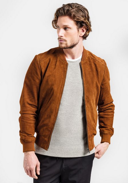 18N62 Lederjacke NEANGLO im College-Style aus weichem Ziegenvelours günstig online kaufen