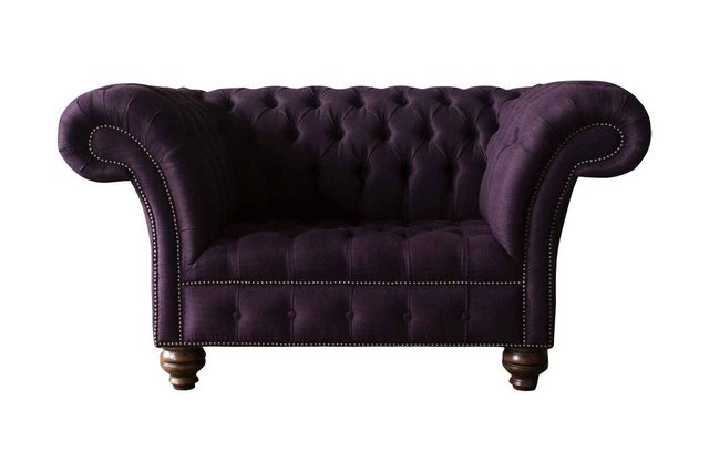 JVmoebel Sofa Design Chesterfield Stoff Couch Sessel 1.5 Sitzer Polster Sof günstig online kaufen