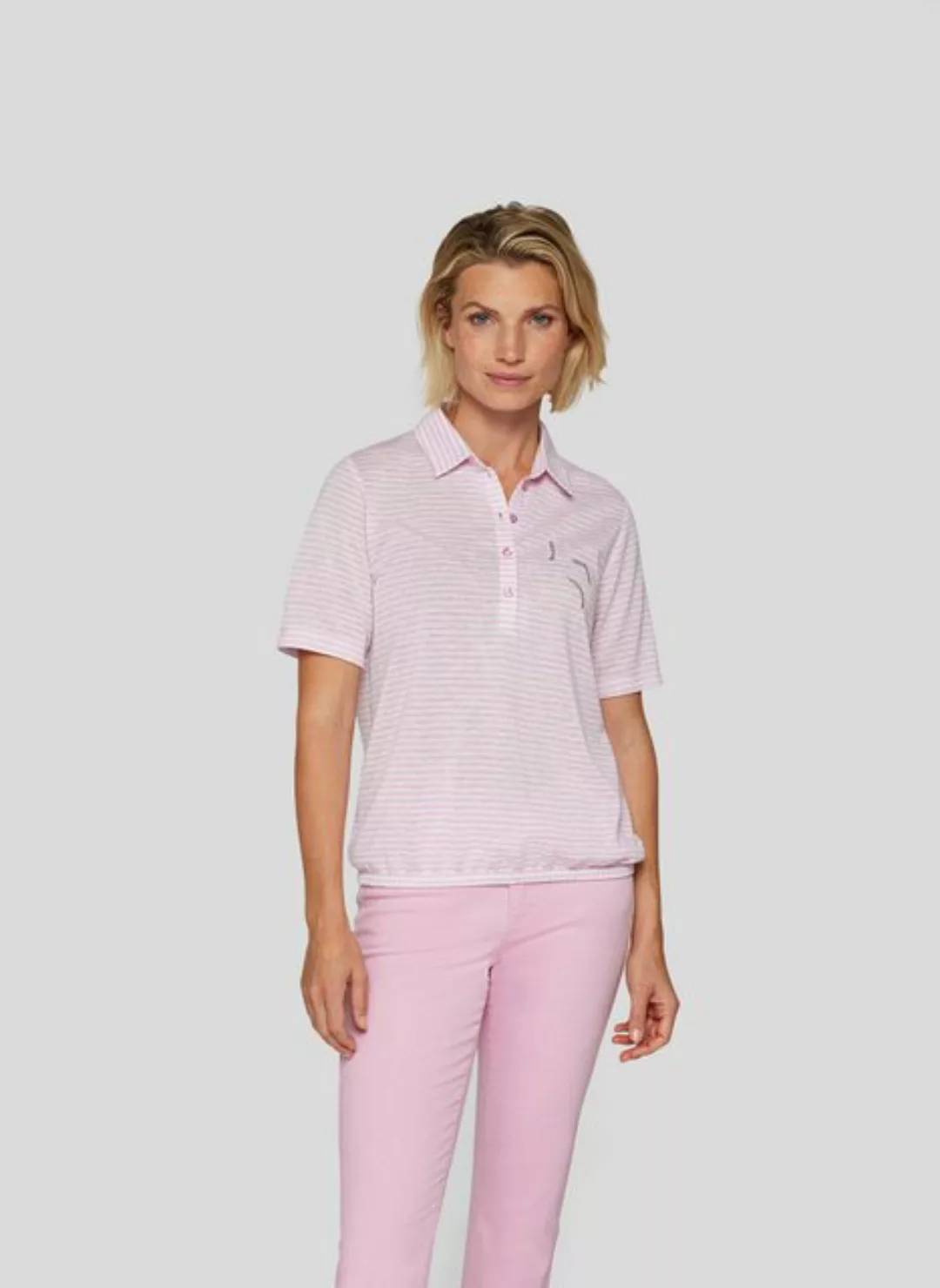 Rabe Print-Shirt Rabe Gestreiftes Poloshirt mit Strassdetails günstig online kaufen