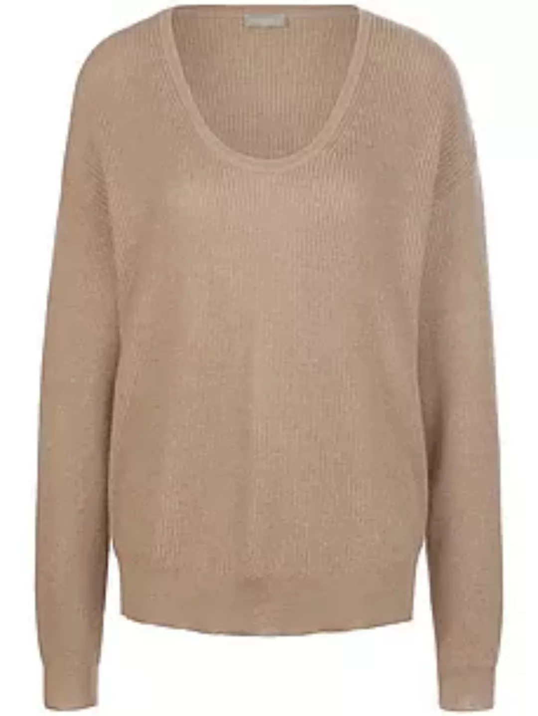 Rundhals-Pullover aus Seide und Kaschmir include beige günstig online kaufen