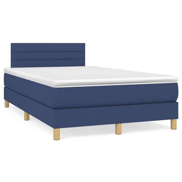 vidaXL Bett Boxspringbett mit Matratze Blau 120x190 cm Stoff günstig online kaufen