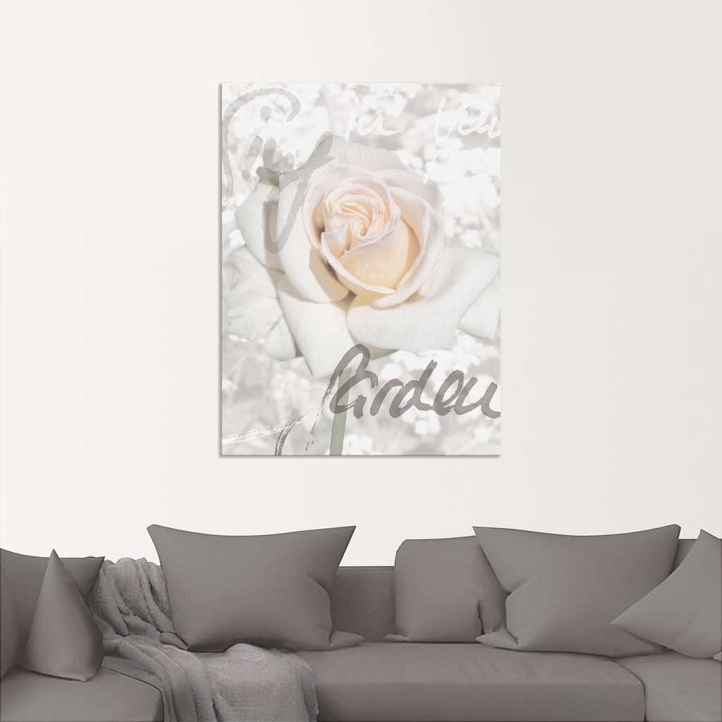 Artland Wandbild »In Lettern - Rose«, Blumen, (1 St.), als Alubild, Outdoor günstig online kaufen