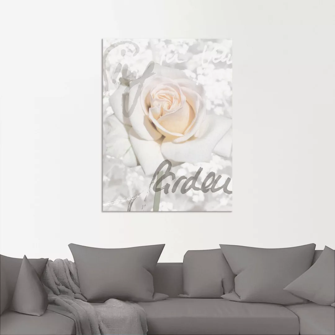 Artland Wandbild "In Lettern - Rose", Blumen, (1 St.), als Alubild, Outdoor günstig online kaufen