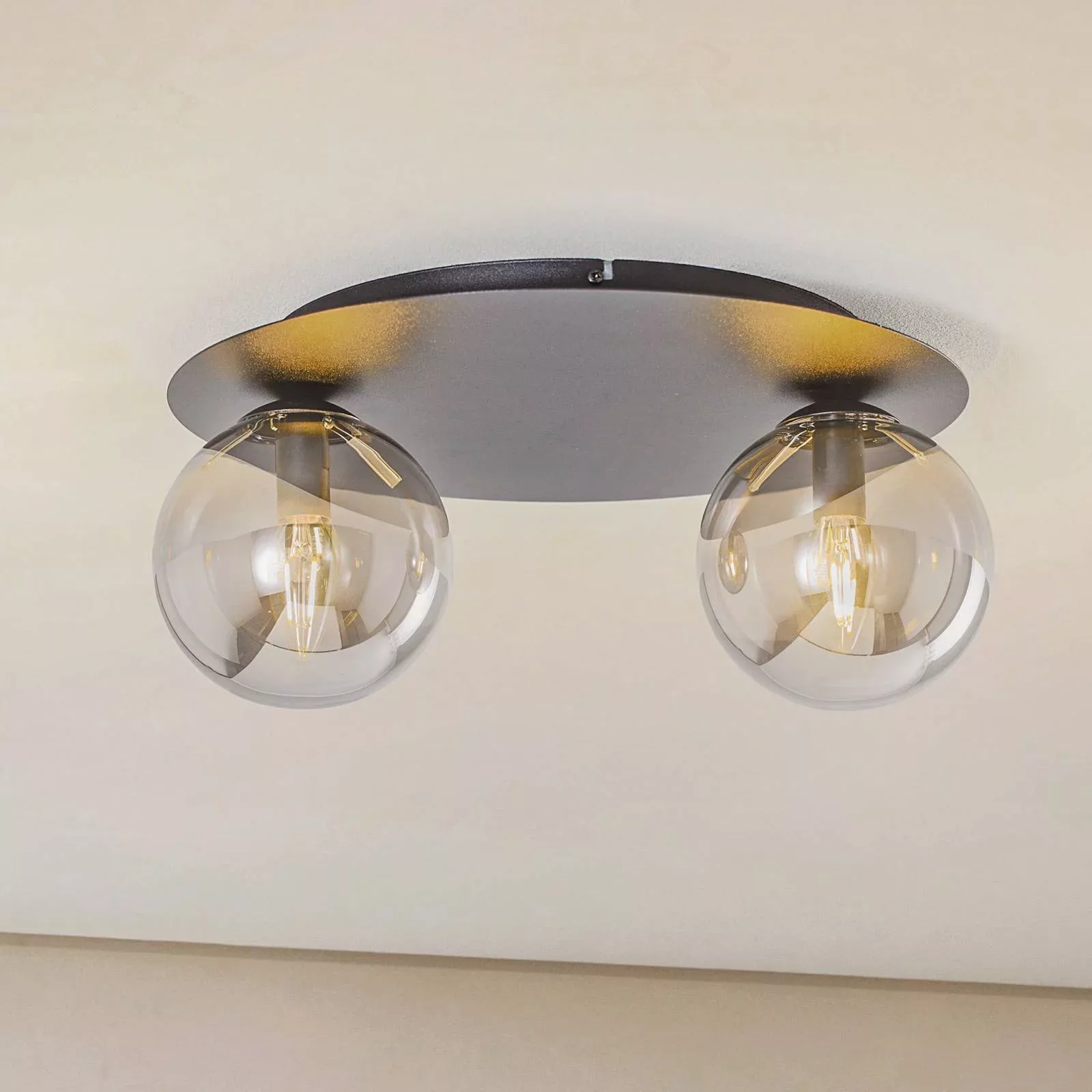 Deckenlampe Solar, schwarz/grafit, zweiflammig günstig online kaufen