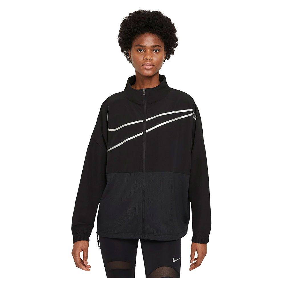 Nike Pro Graphic Sweatshirt Mit Durchgehendem Reißverschluss XS Black / Met günstig online kaufen