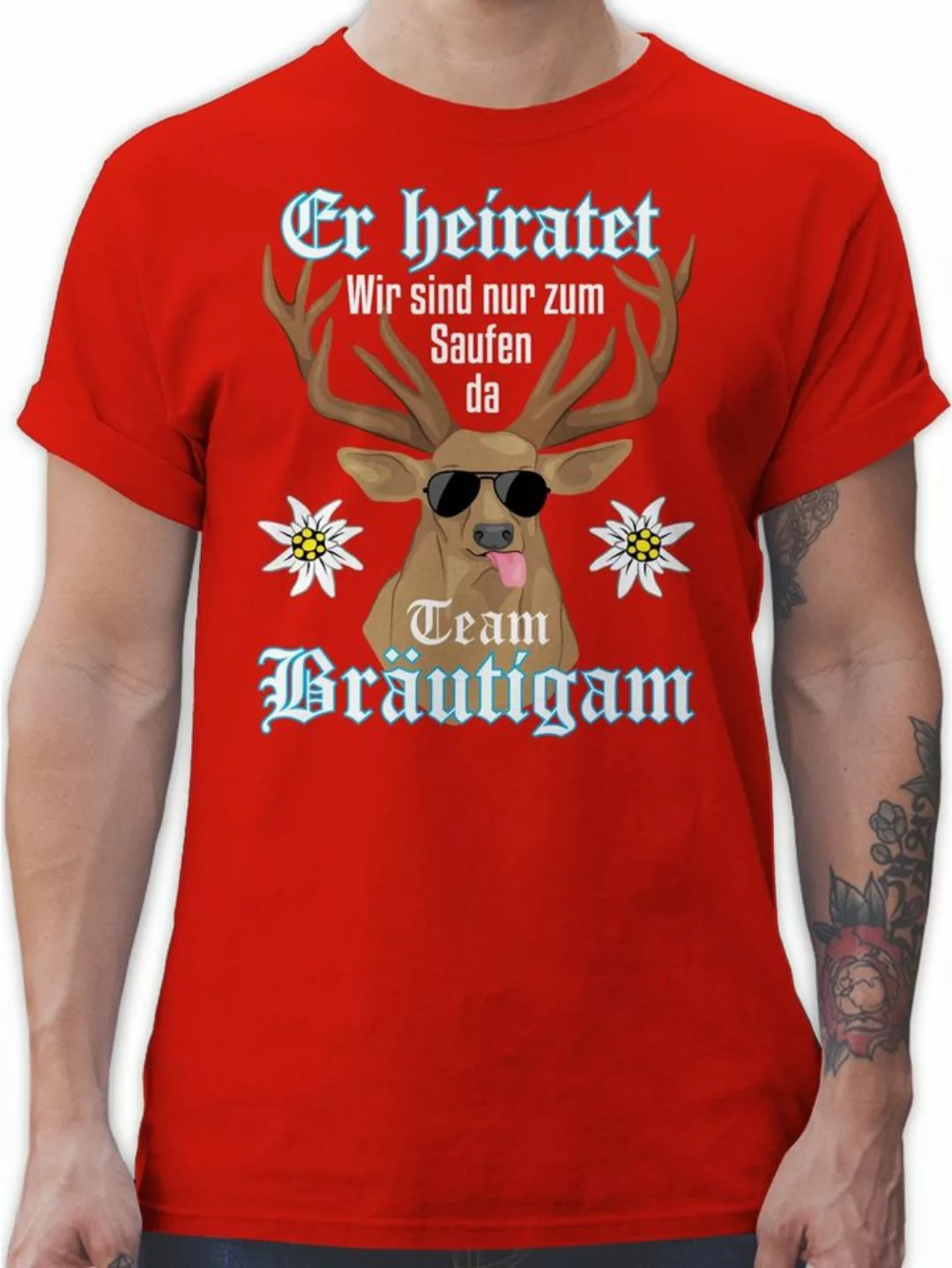 Shirtracer T-Shirt Team Bräutigam - Er Heiratet JGA Männer günstig online kaufen