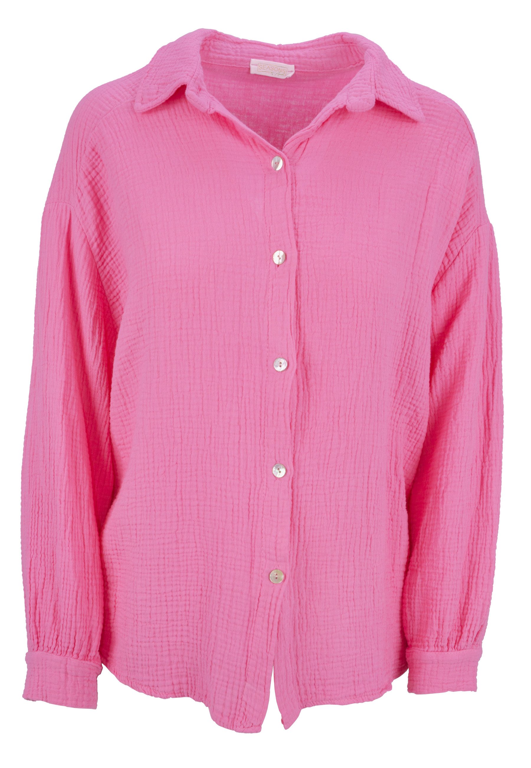Seasons of April Hemdbluse Oversized Musselinbluse günstig online kaufen
