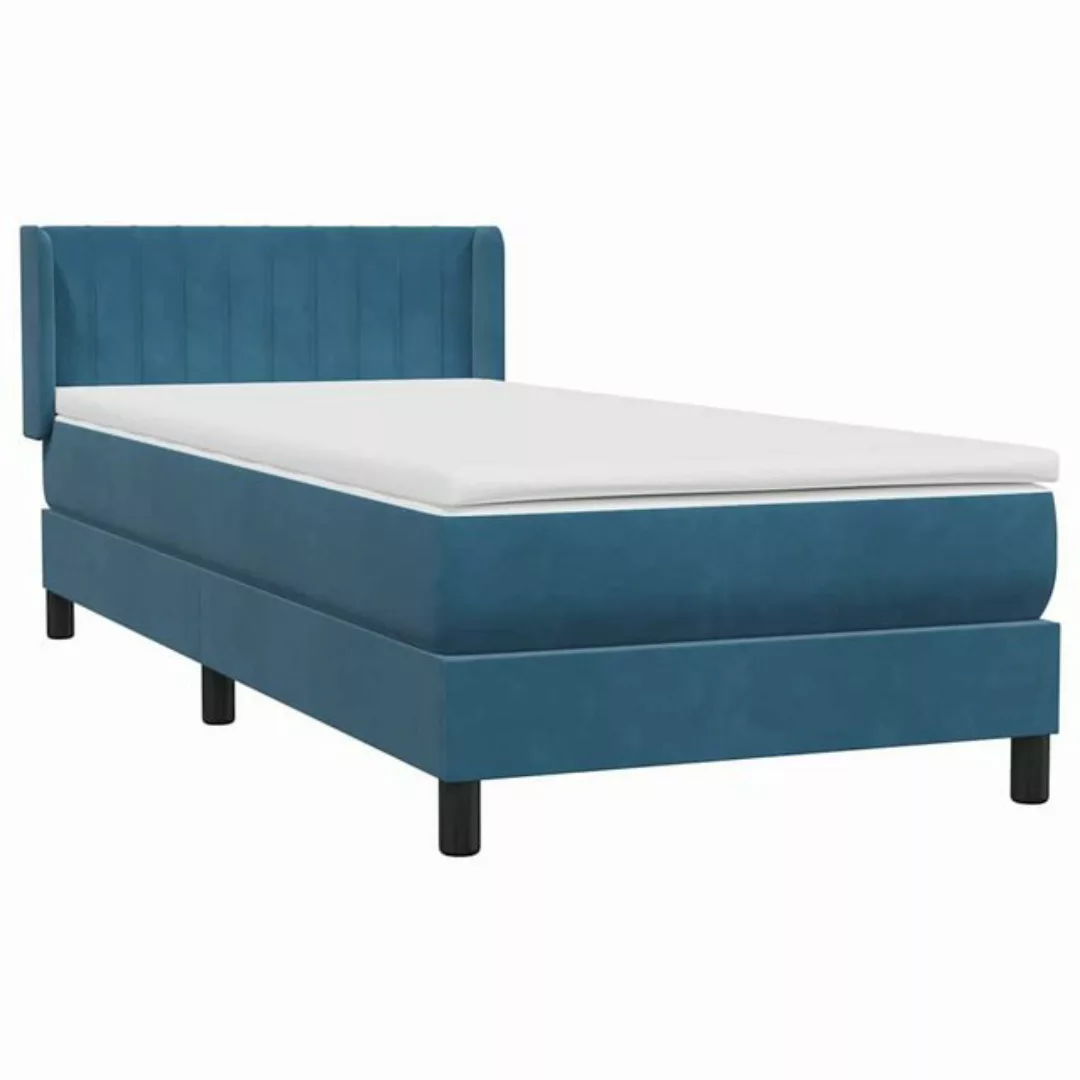 vidaXL Bett Boxspringbett mit Matratze Dunkelblau 90x220 cm Samt günstig online kaufen