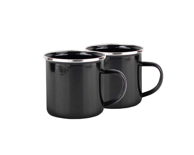 Camping-Becher MICHELINO Set 350 ml 1 Stück 2-tlg. ca. 9 x 8 cm Schwarz günstig online kaufen