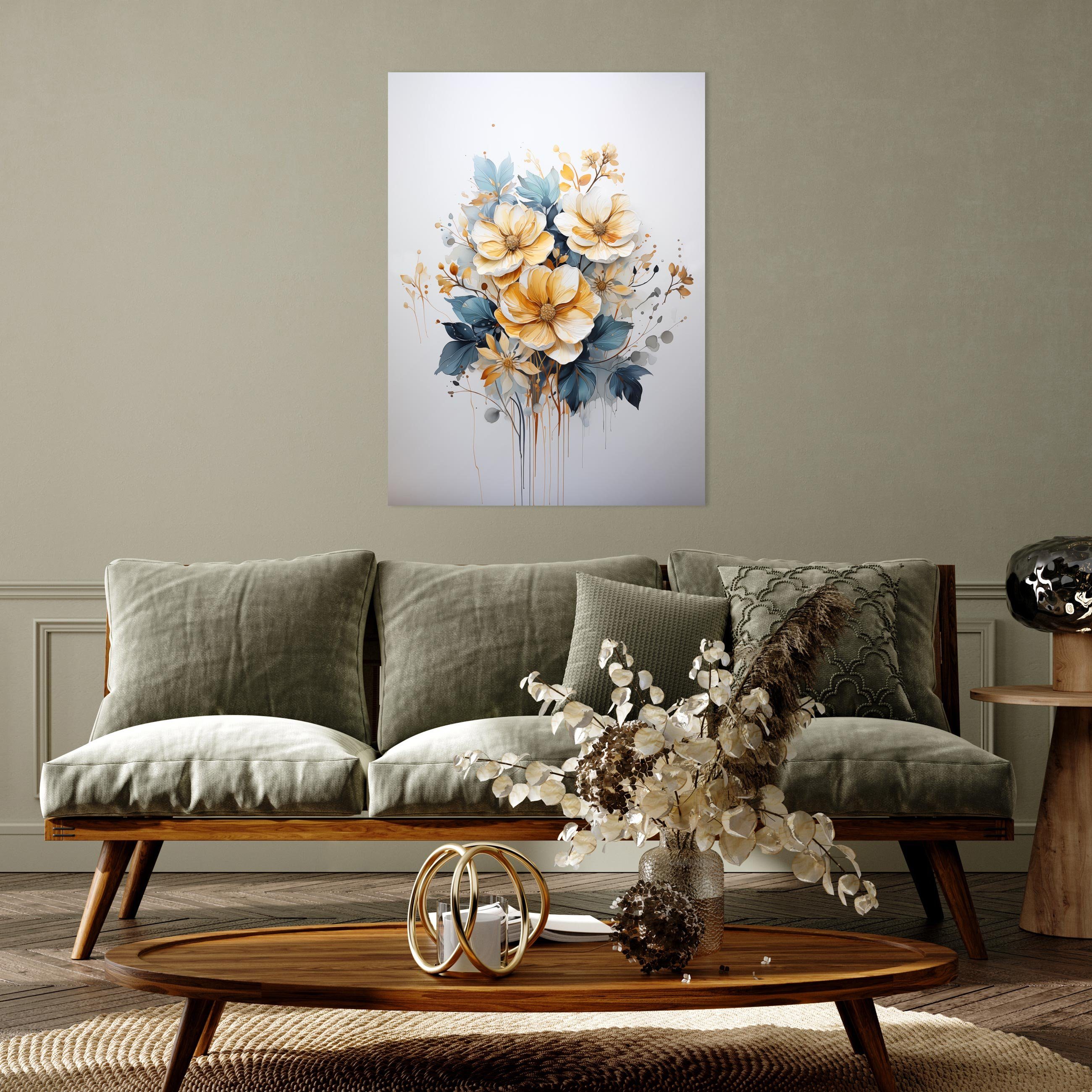 Wallarena Poster Blumen Vintage Wohnzimmer Schlafzimmer günstig online kaufen