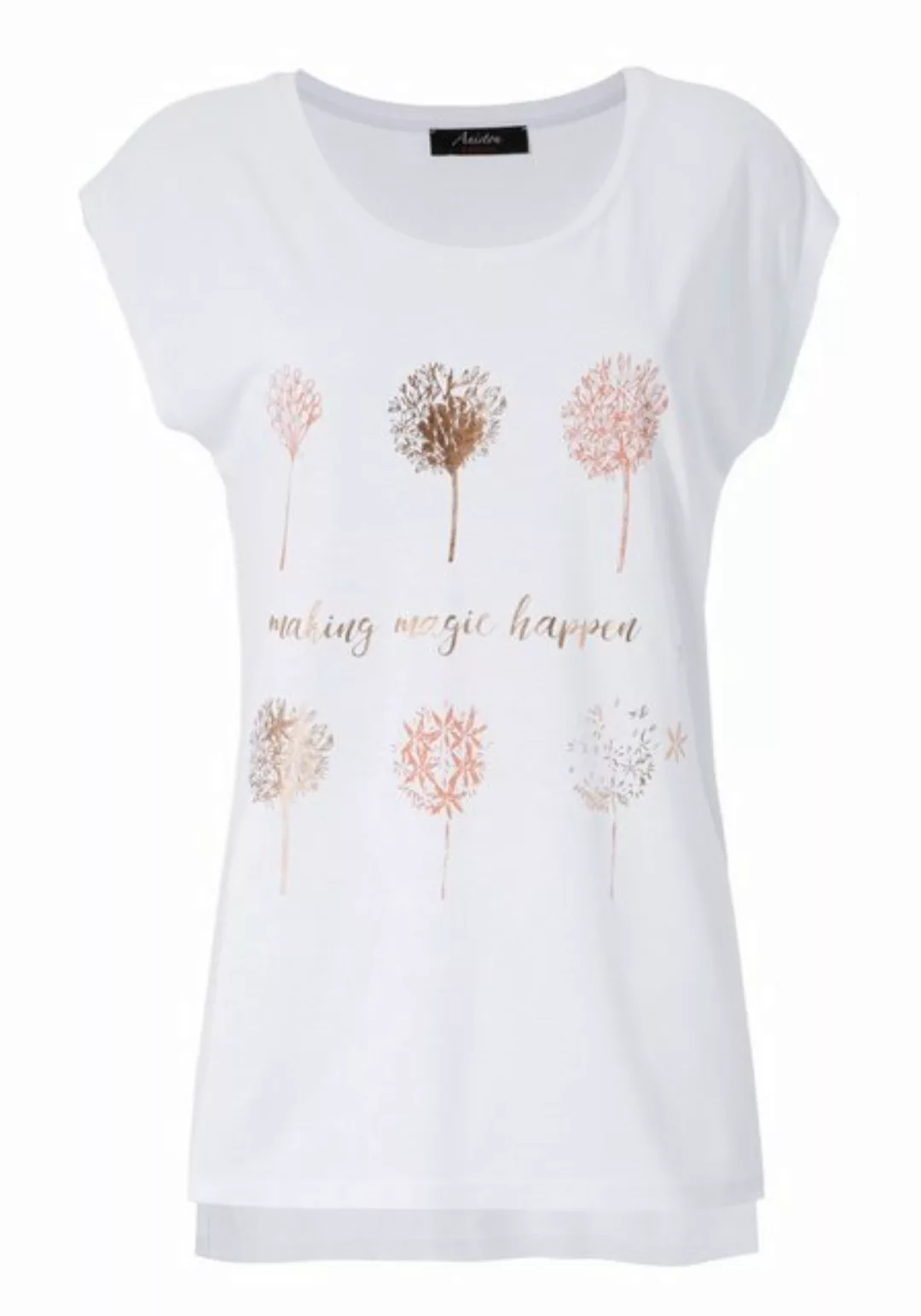 Aniston CASUAL T-Shirt mit Frontdruck, teilweise glitzernder Folienprint günstig online kaufen