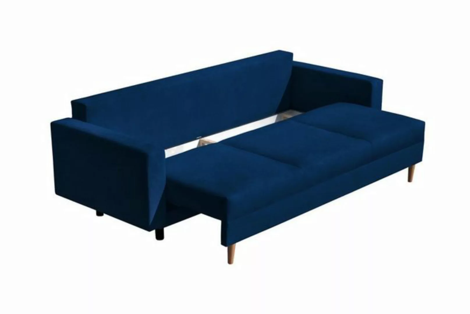 Beautysofa 3-Sitzer MILAN, skandinavisches Design, Wellenunterfederung, Bet günstig online kaufen