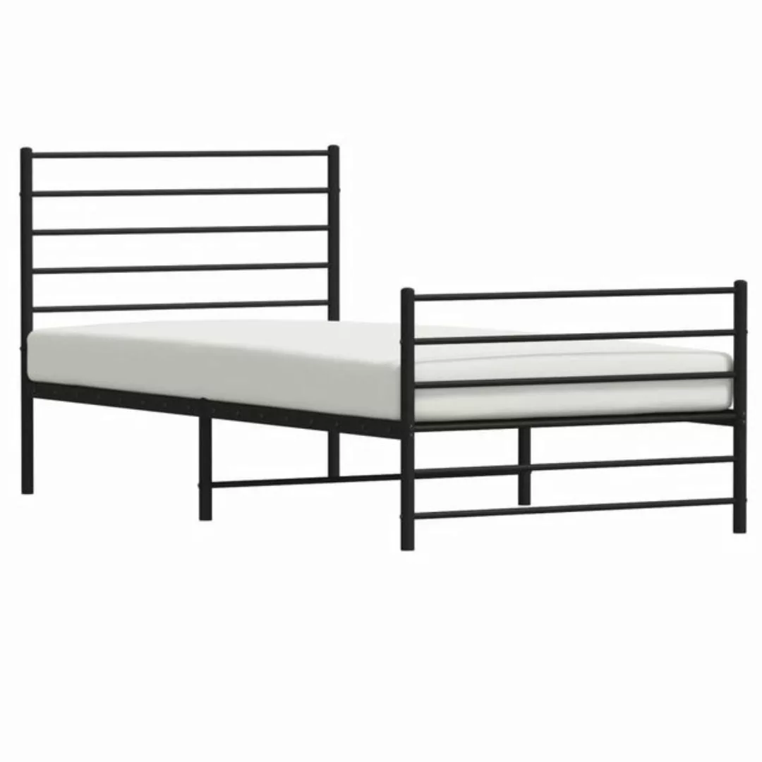 furnicato Bettgestell mit Kopf- und Fußteil Metall Schwarz 107x203 cm (1-tl günstig online kaufen