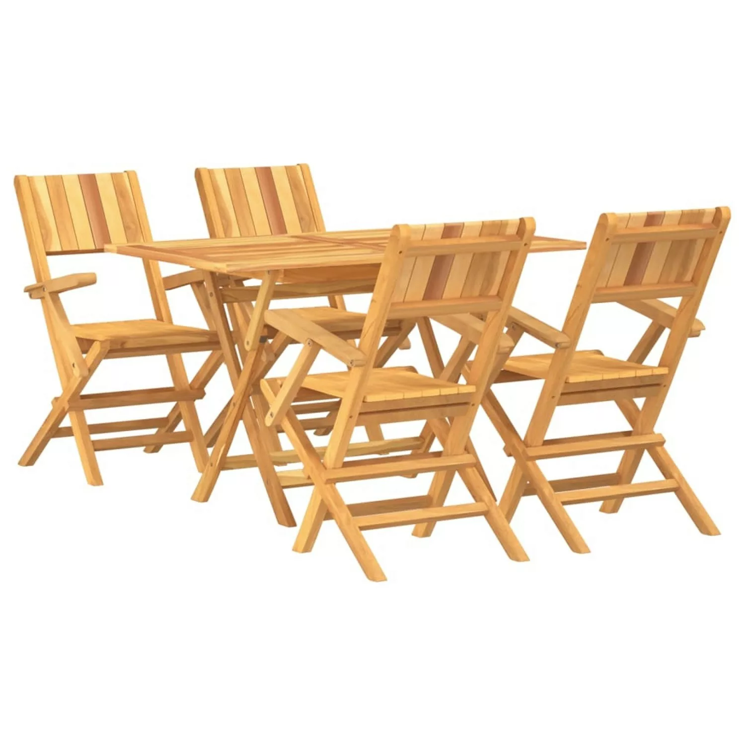 Vidaxl 5-tlg. Garten-essgruppe Massivholz Teak günstig online kaufen