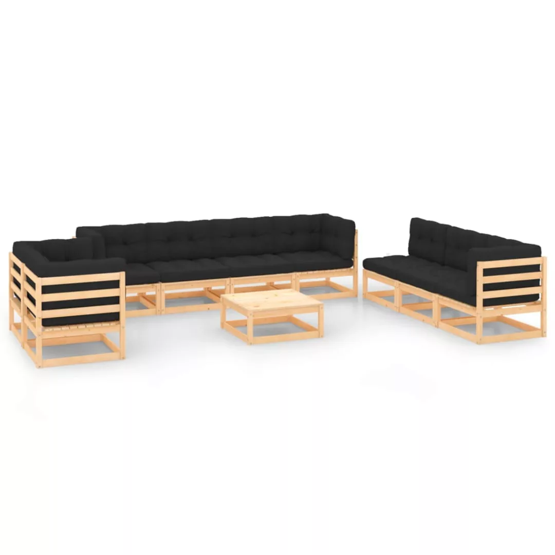 10-tlg. Garten-lounge-set Mit Kissen Massivholz Kiefer günstig online kaufen