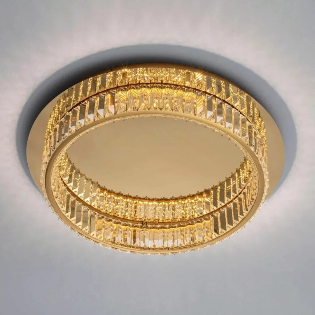 LED Deckenleuchte Aurelia in Gold und Transparent 29W 1481lm günstig online kaufen