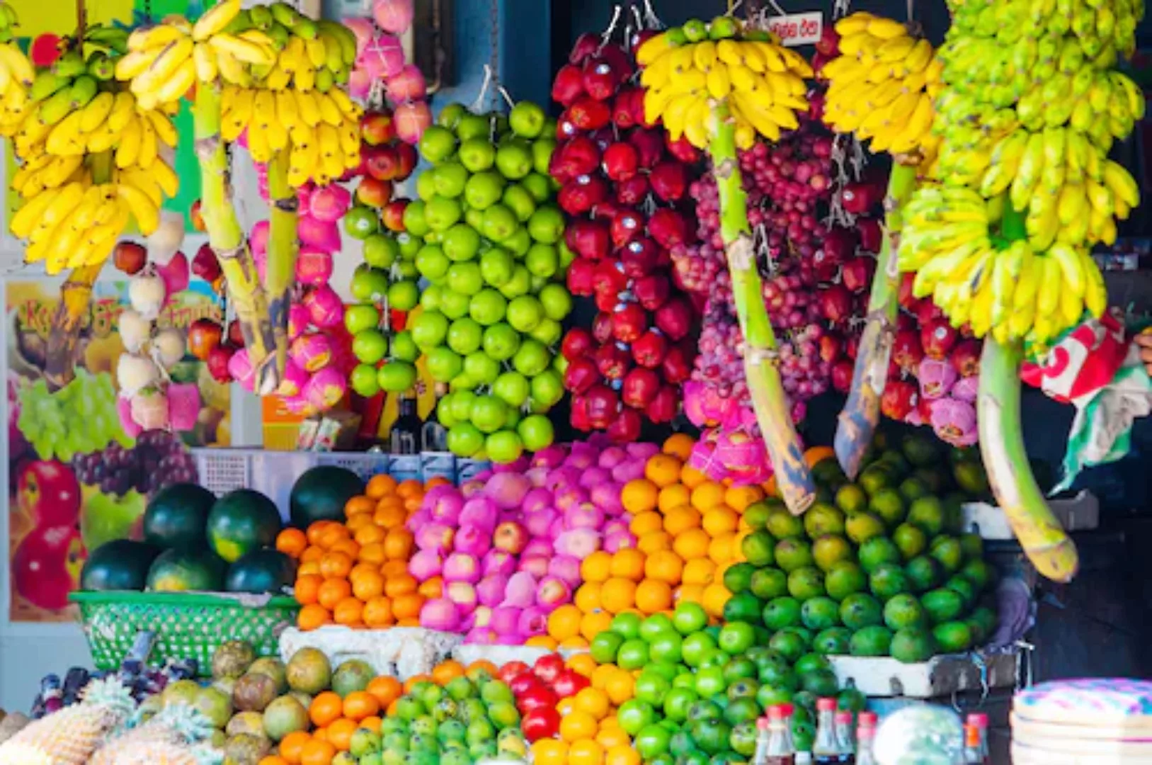 Papermoon Fototapete »FRÜCHTE MARKT-SRI LANKA PFLANZEN NATUR MUSTER DEKOR« günstig online kaufen