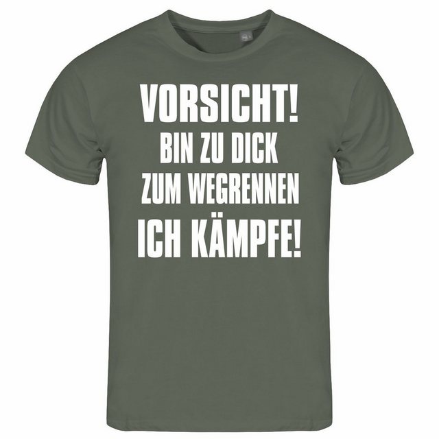 deinshirt Print-Shirt Herren T-Shirt Vorsicht bin zu dick zum wegrennen ich günstig online kaufen