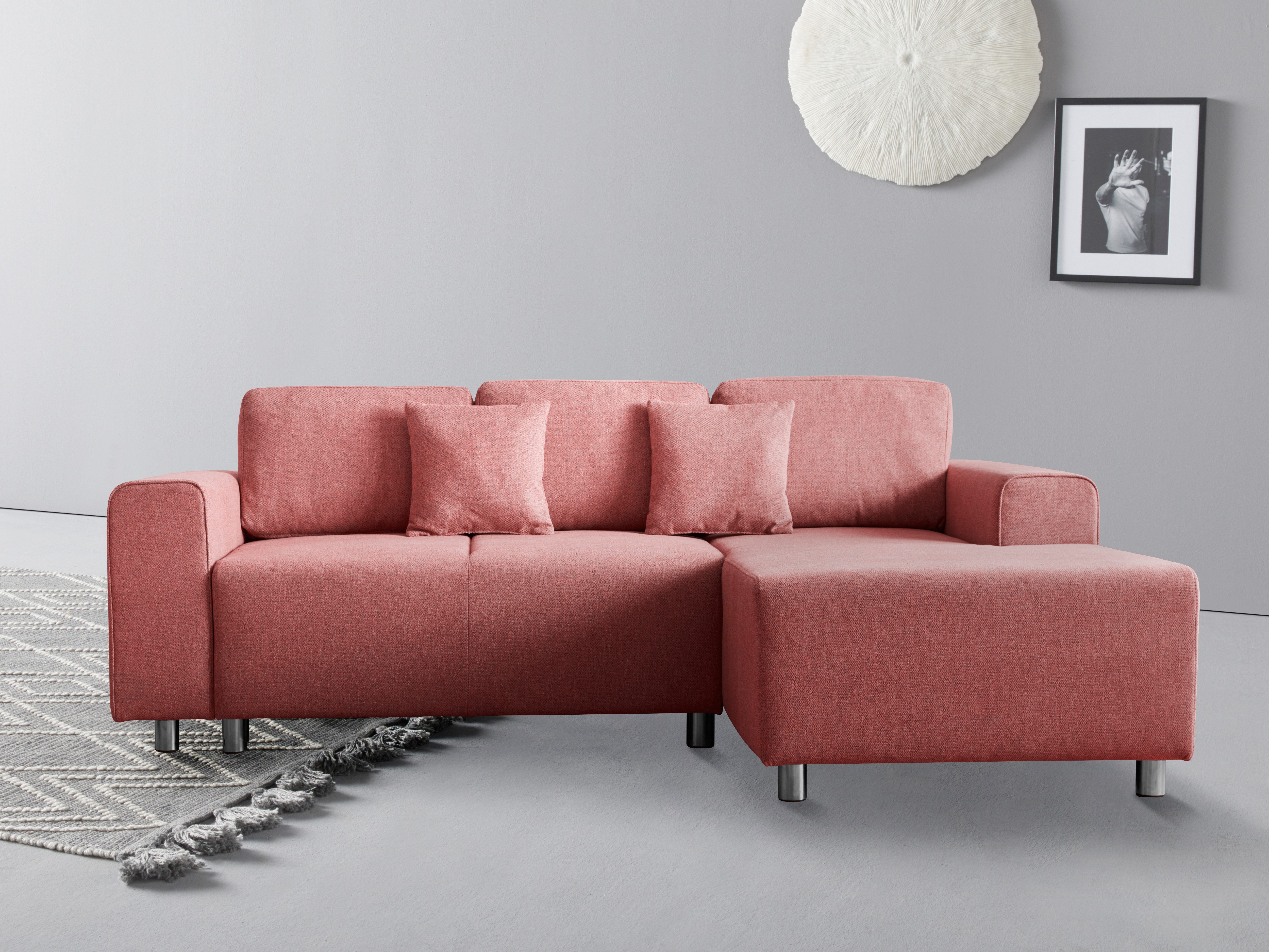 Home affaire Ecksofa "Györ", L-Form, wahlweise mit Bettfunktion und Bettkas günstig online kaufen