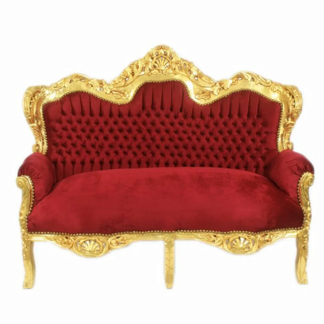 Casa Padrino 2-Sitzer Barock 2-er Sofa King Bordeaux / Gold - Barock Möbel günstig online kaufen