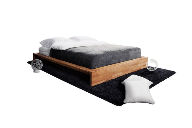 Natur24 Einzelbett Bett Lubic 3 Sonderl. 120x210 Kernbuche o. Kopfteil mit günstig online kaufen