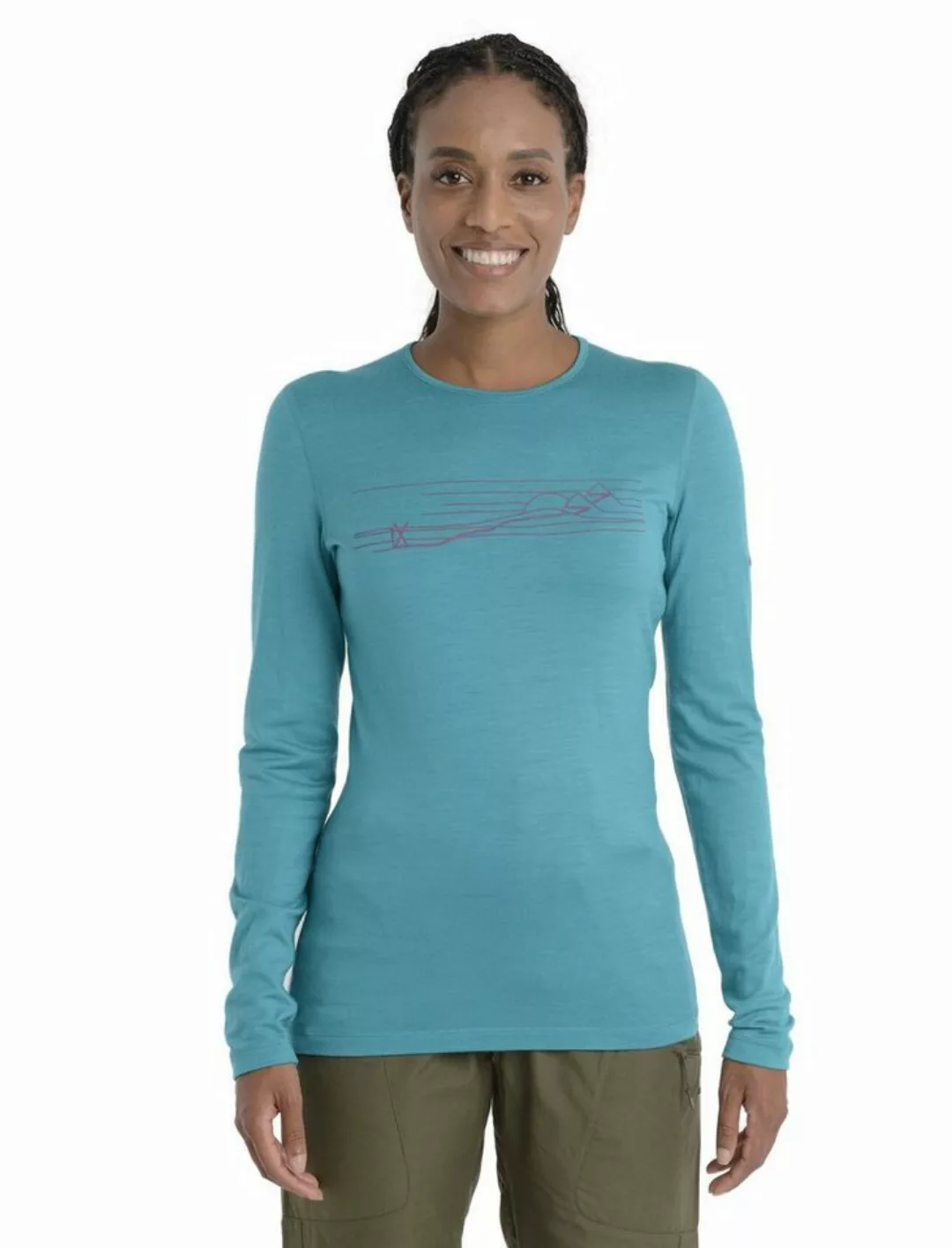 Icebreaker Rollkragenshirt W 200 Oasis LS Crewe Ski Stripes günstig online kaufen