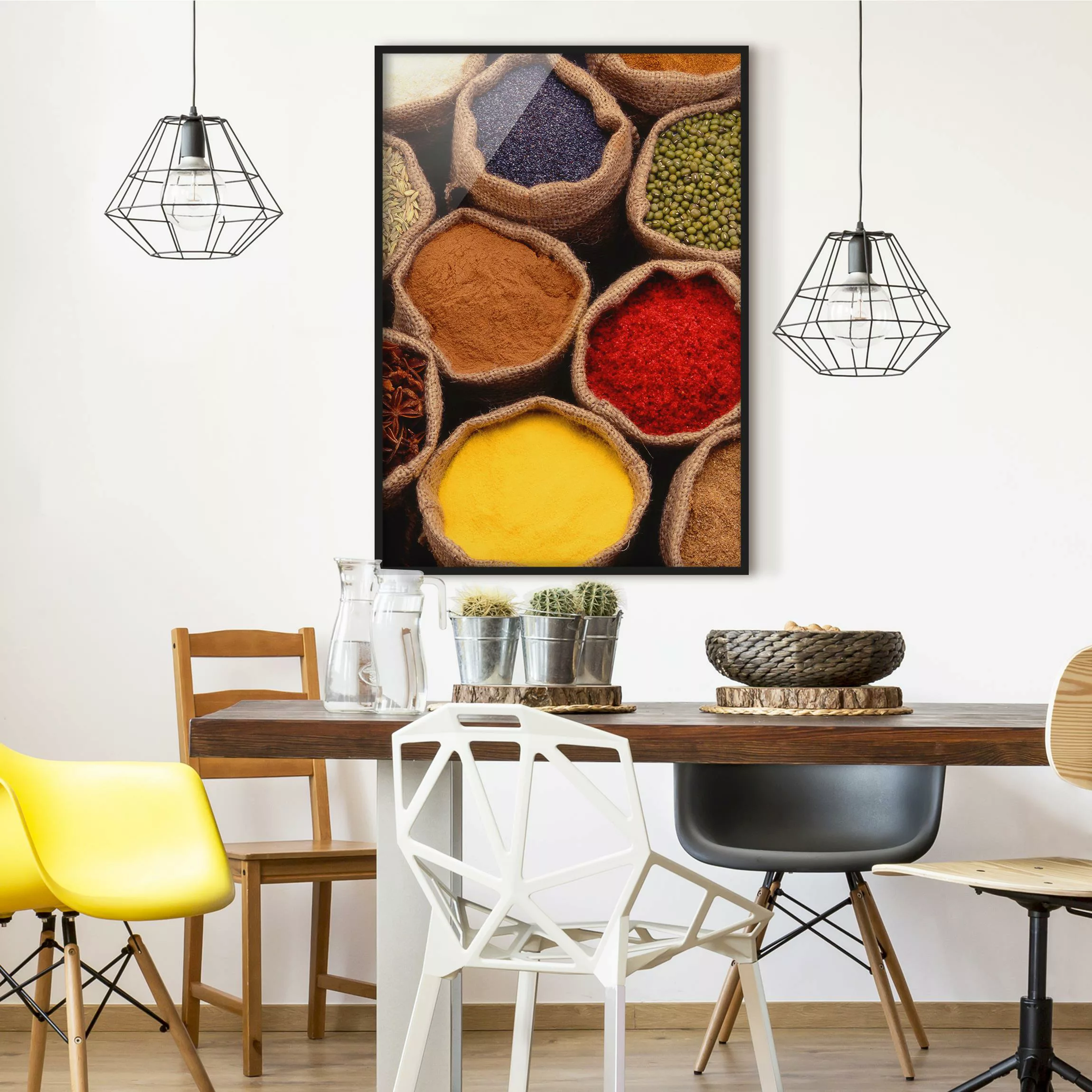 Bild mit Rahmen Küche - Hochformat Colourful Spices günstig online kaufen
