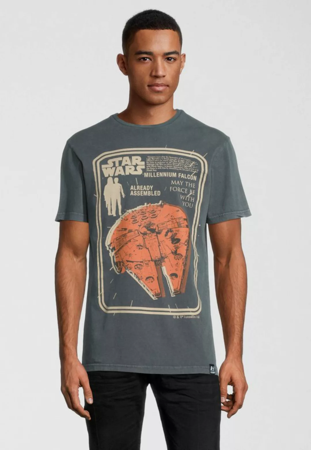 Recovered T-Shirt Star Wars Millenium Falcon Assembled GOTS zertifizierte B günstig online kaufen