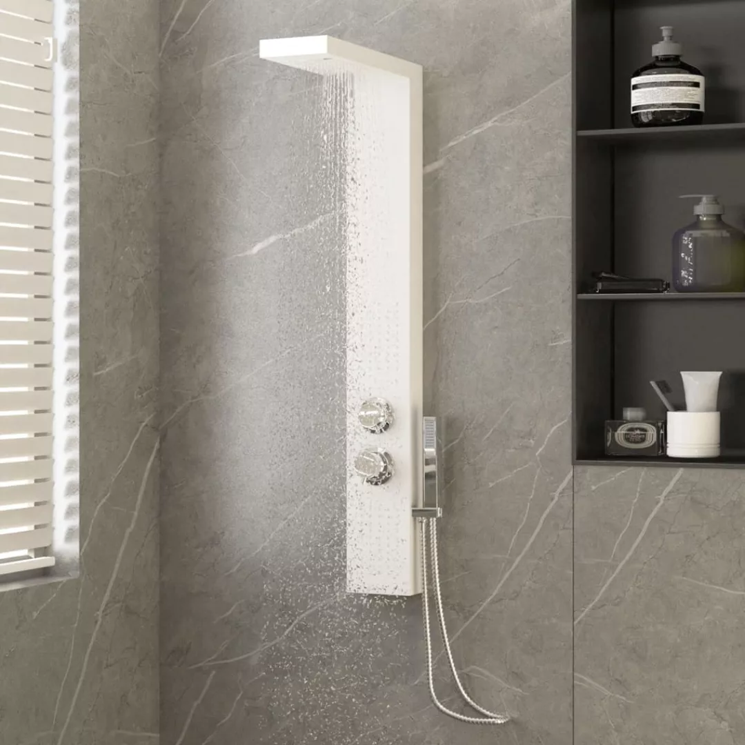 vidaXL Duscharmatur Duschpaneel-System Aluminium Weiß günstig online kaufen
