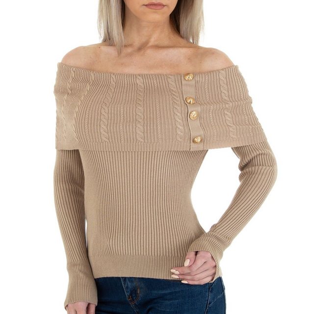 Ital-Design Strickpullover Damen Freizeit (78800209) Zierknöpfe Stretch Str günstig online kaufen