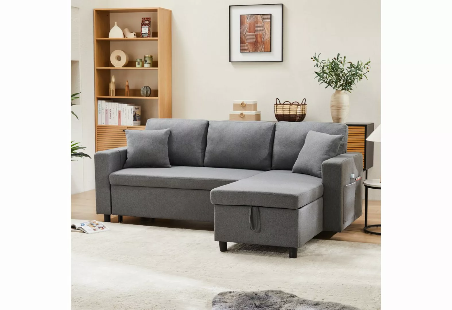 OKWISH Sofa Ecksofa Schlafsofa Loungesofa, mit Schlaffunktion, L-förmiges S günstig online kaufen