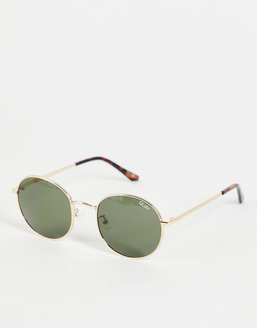 Quay – Runde Sonnenbrille in Gold-Goldfarben günstig online kaufen