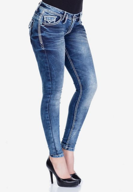 Cipo & Baxx Slim-fit-Jeans, mit auffälligen Kontrastnähten günstig online kaufen
