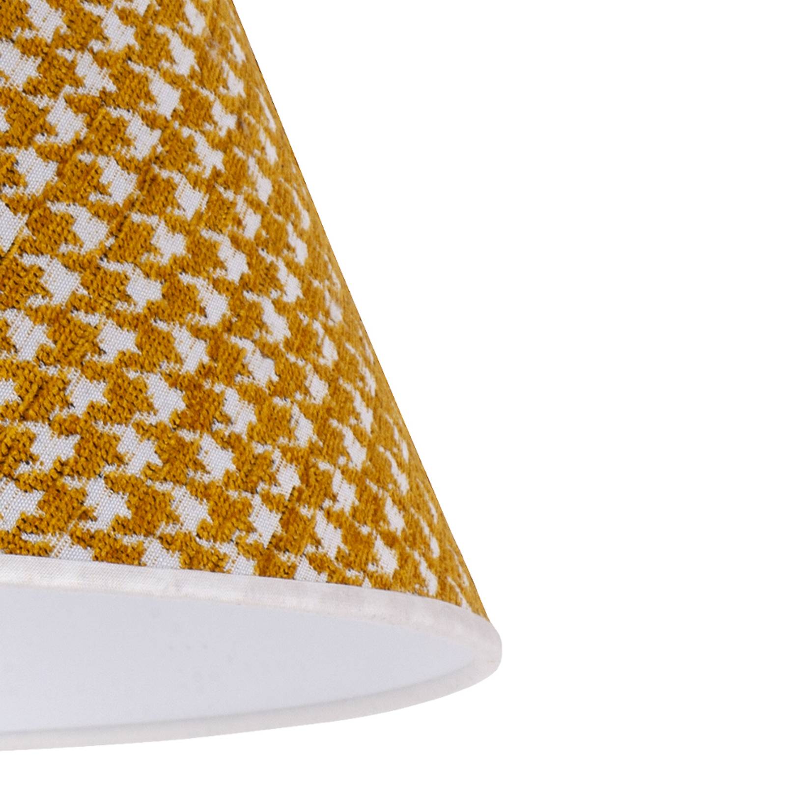 Lampenschirm Sofia 21 cm, Hahnentrittmuster gelb günstig online kaufen