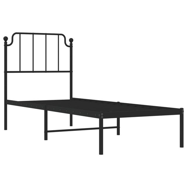 vidaXL Bettgestell Bettgestell mit Kopfteil Metall Schwarz 80x200 cm Bett B günstig online kaufen