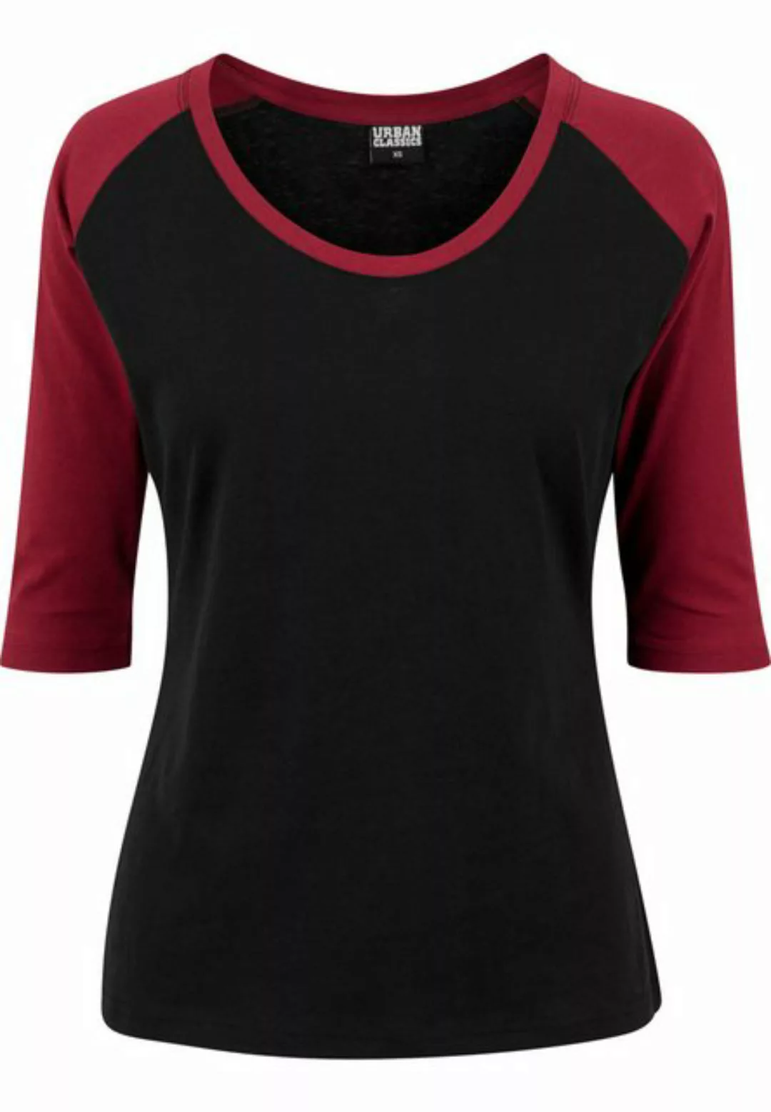 URBAN CLASSICS T-Shirt TB733 - Ladies 3/4 Contrast Raglan Tee blk/burgundy günstig online kaufen