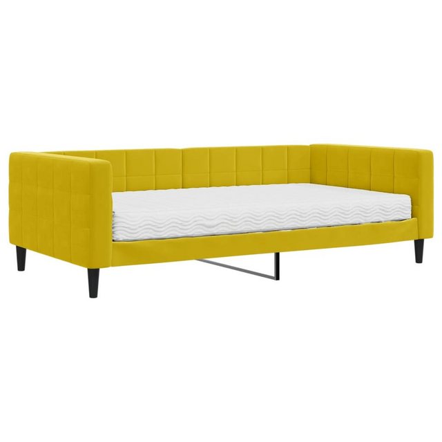 vidaXL Bett Tagesbett mit Matratze Gelb 100x200 cm Samt günstig online kaufen