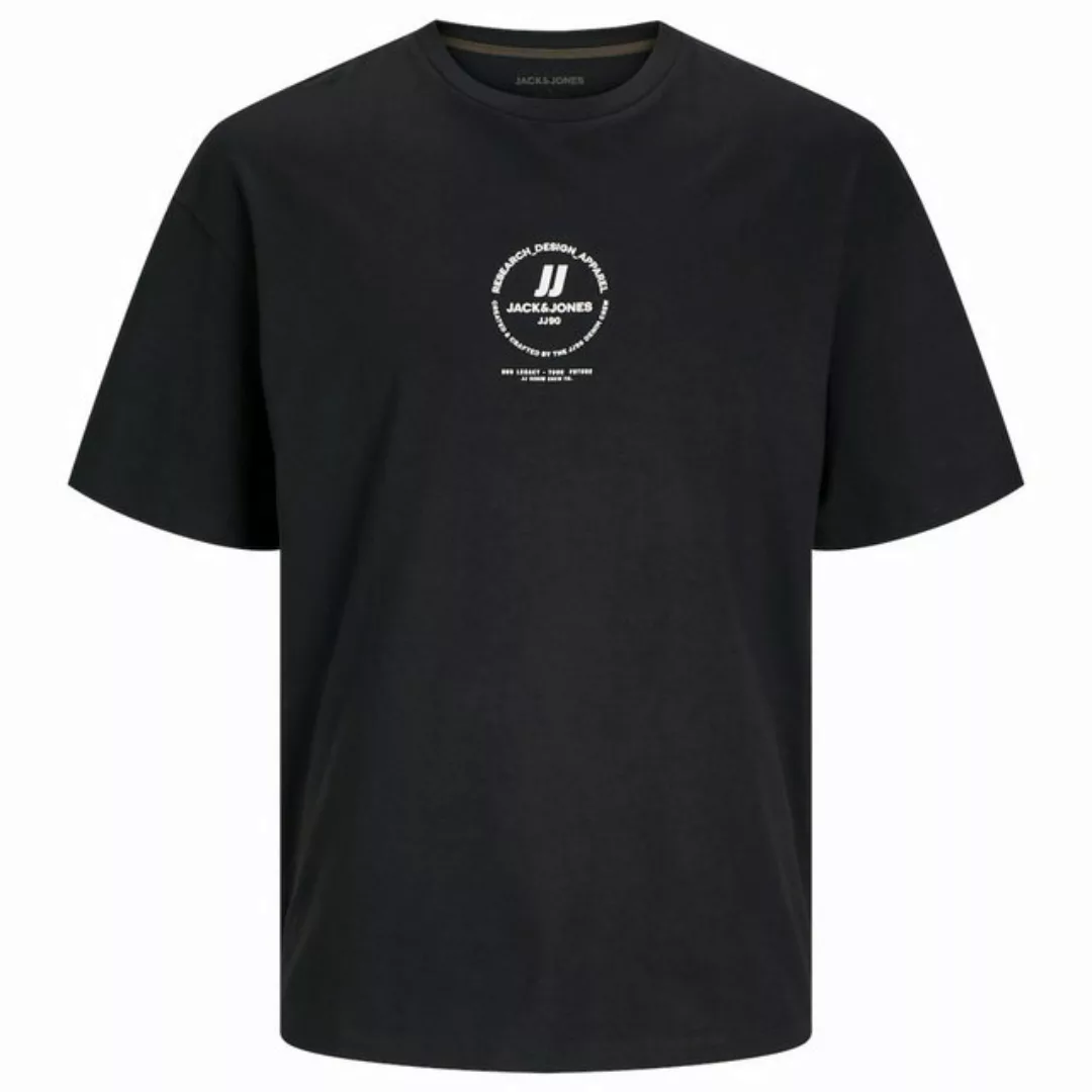 Jack & Jones Rundhalsshirt Jack&Jones XXL T-Shirt schwarz Print JJQUINN günstig online kaufen