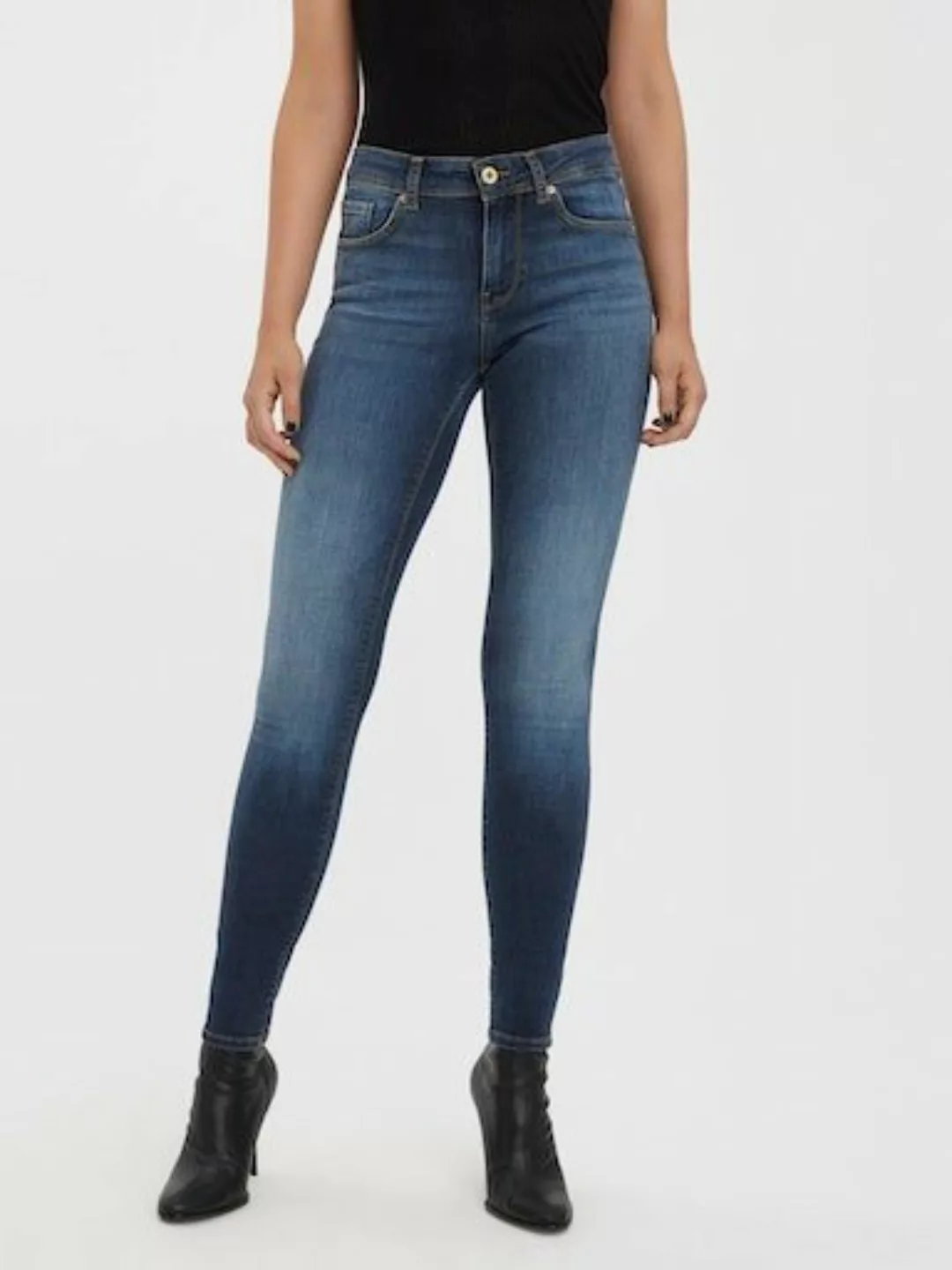Vero Moda Slim-fit-Jeans VMLUX MR SLIM JEANS RI375 günstig online kaufen