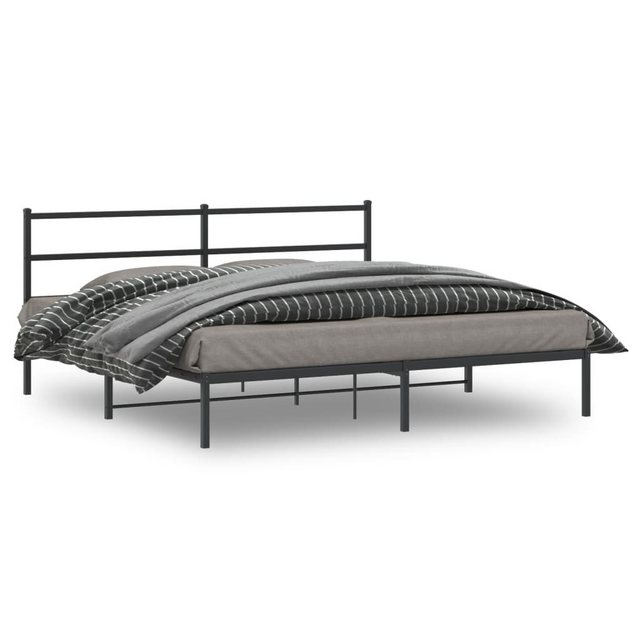 furnicato Bettgestell mit Kopfteil Metall Schwarz 200x200 cm (1-tlg) günstig online kaufen