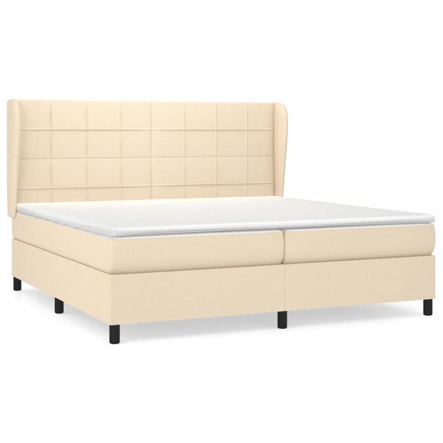 vidaXL Boxspringbett Boxspringbett mit Matratze Creme 200x200 cm Stoff Bett günstig online kaufen