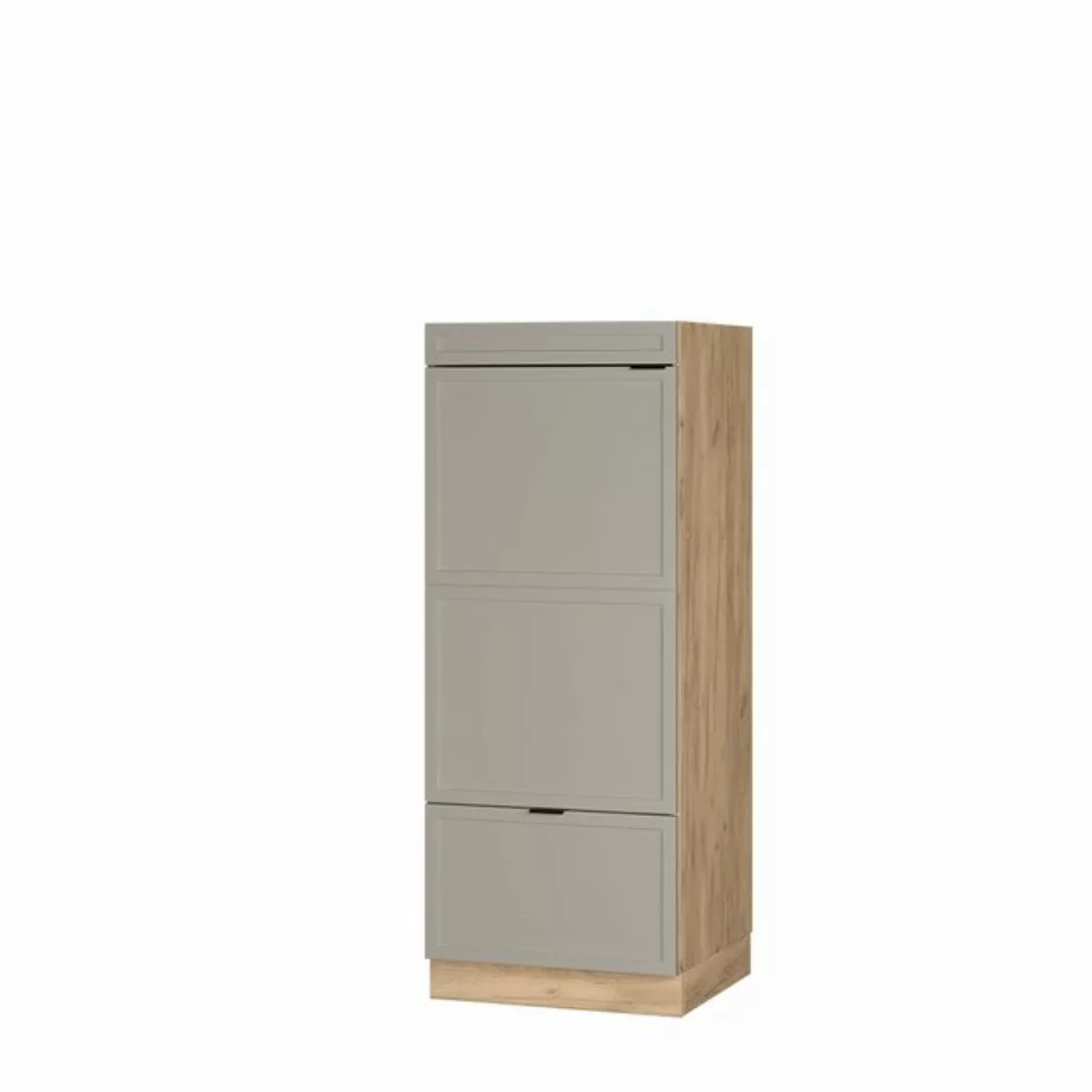 Vicco Mikrowellenumbauschrank Fame-Line, GrauBeige/Goldkraft Eiche, 60 cm günstig online kaufen