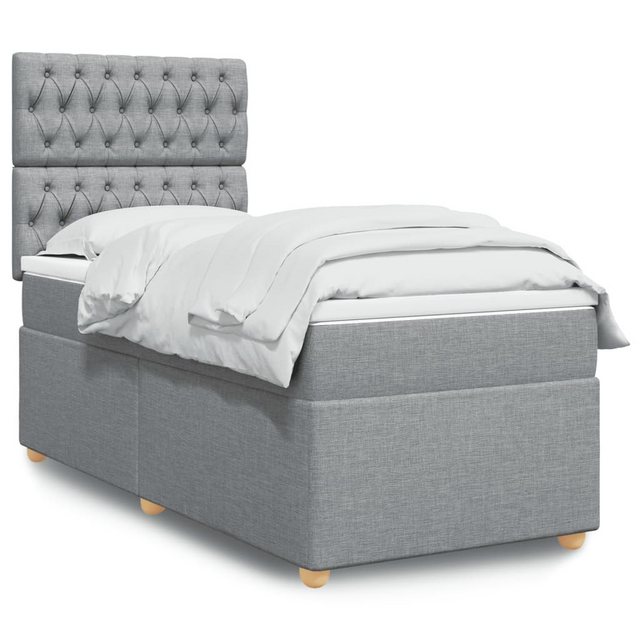 vidaXL Boxspringbett, Boxspringbett mit Matratze Dunkelbraun 100x200 cm Sto günstig online kaufen