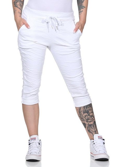 CLEO STYLE Caprihose Damen Capri 8264 34-40 Weiß günstig online kaufen