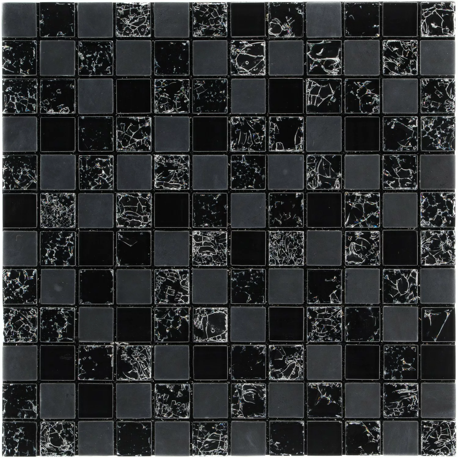 Mosaikmatte Smart Black Glas Schwarz 30 cm x 30 cm günstig online kaufen