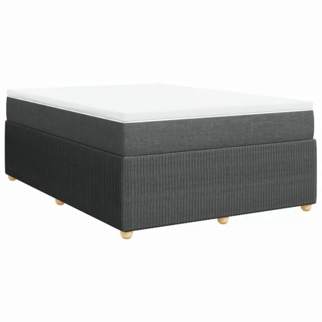 vidaXL Boxspringbett Boxspringbett mit Matratze Dunkelgrau 140x190 cm Stoff günstig online kaufen